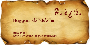 Hegyes Ádám névjegykártya